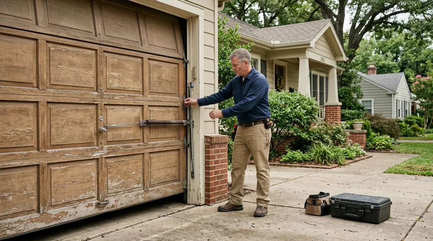 Garage door detail illustrating what a service call actually covers