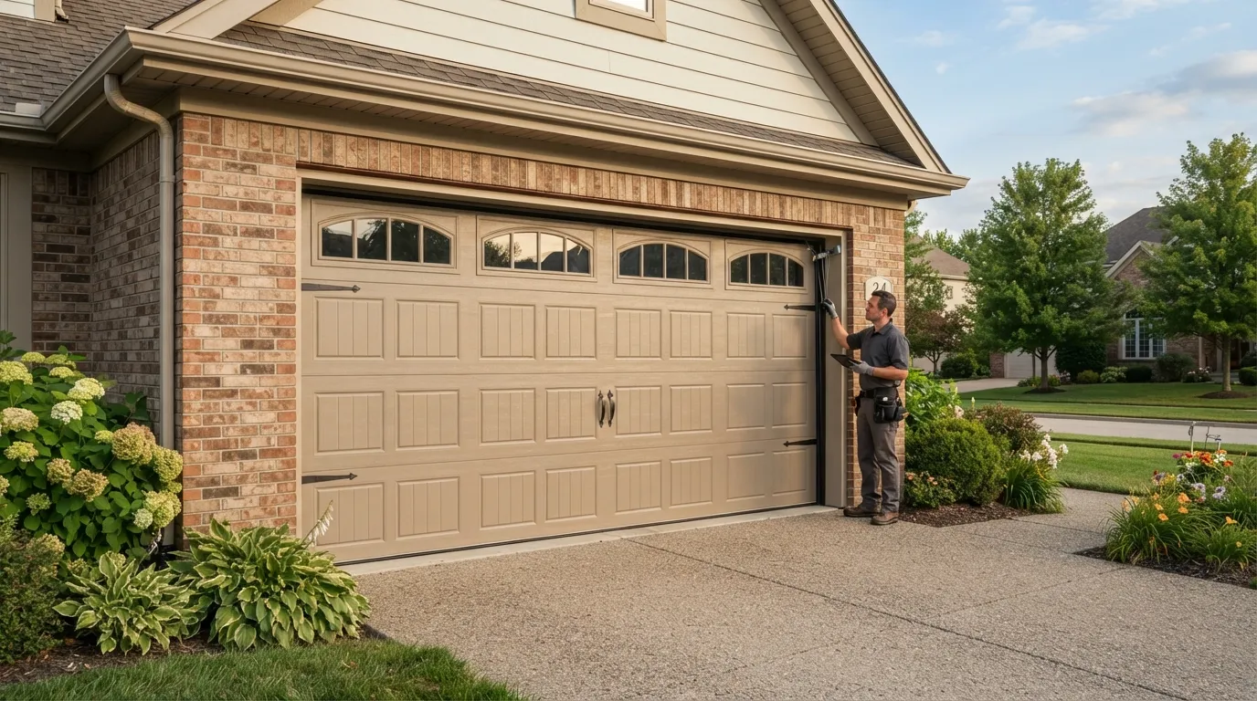 New residential garage door installed on a Vienna Virginia home